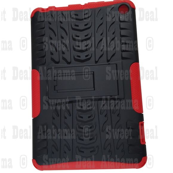 Tablet Case For Fire 7 (2022 12th Gen) Red/Black, w/ Reinforced Corners - Picture 1 of 4